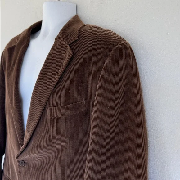 Saddlebred men’s dark brown corduroy double button blazer jacket size 44R